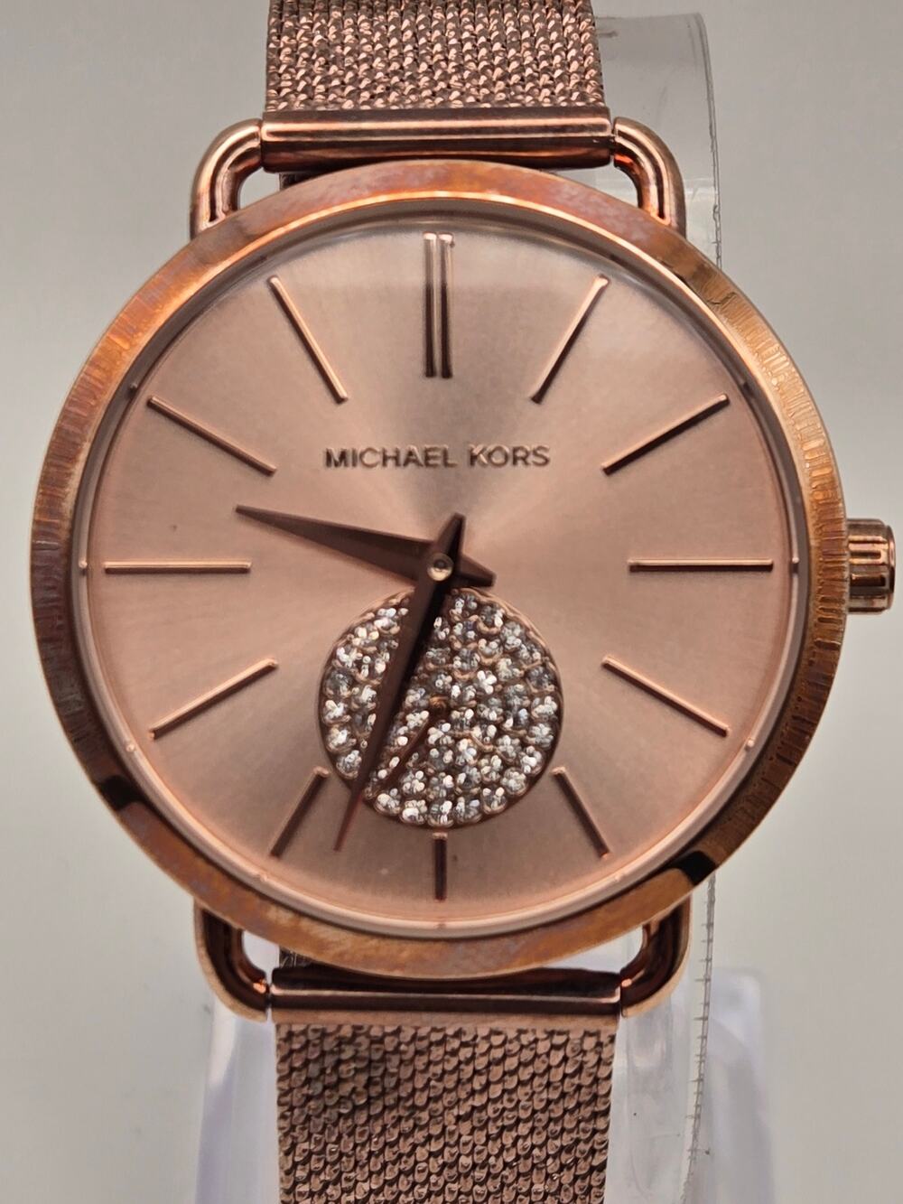 Michael Kors Portia Rose Gold Mesh Quartz Watch MK3845